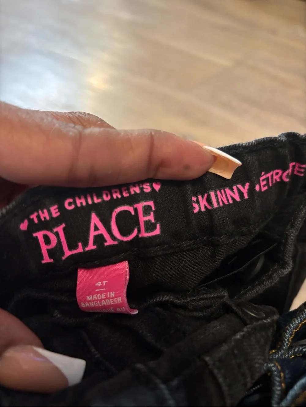 Children’s Place Girls Stretch Jeans Bundle - Dark Blue, Black & Lght Bl - 4/4T